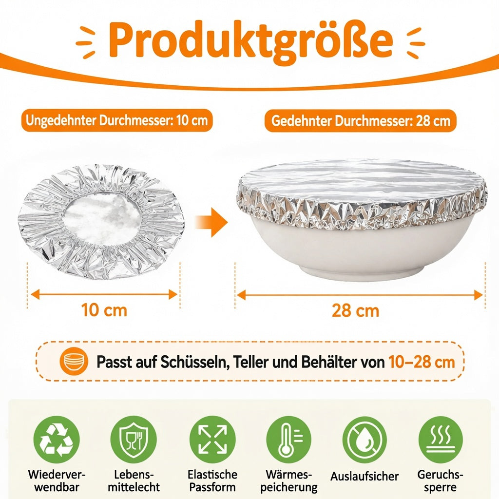 SVOZK® 🍽️ Wiederverwendbare elastische Abdeckungen für Schüsseln🍔, Teller & Platten – halten Reste frisch und sorgen für Ordnung im Kühlschrank ❄️