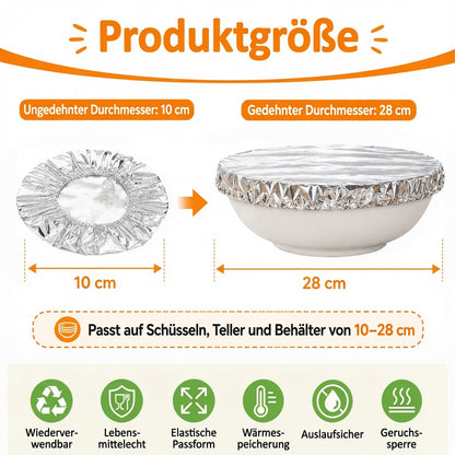 SVOZK® 🍽️ Wiederverwendbare elastische Abdeckungen für Schüsseln🍔, Teller & Platten – halten Reste frisch und sorgen für Ordnung im Kühlschrank ❄️