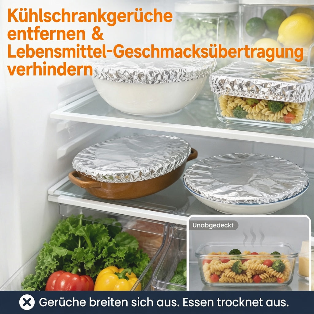 SVOZK® 🍽️ Wiederverwendbare elastische Abdeckungen für Schüsseln🍔, Teller & Platten – halten Reste frisch und sorgen für Ordnung im Kühlschrank ❄️
