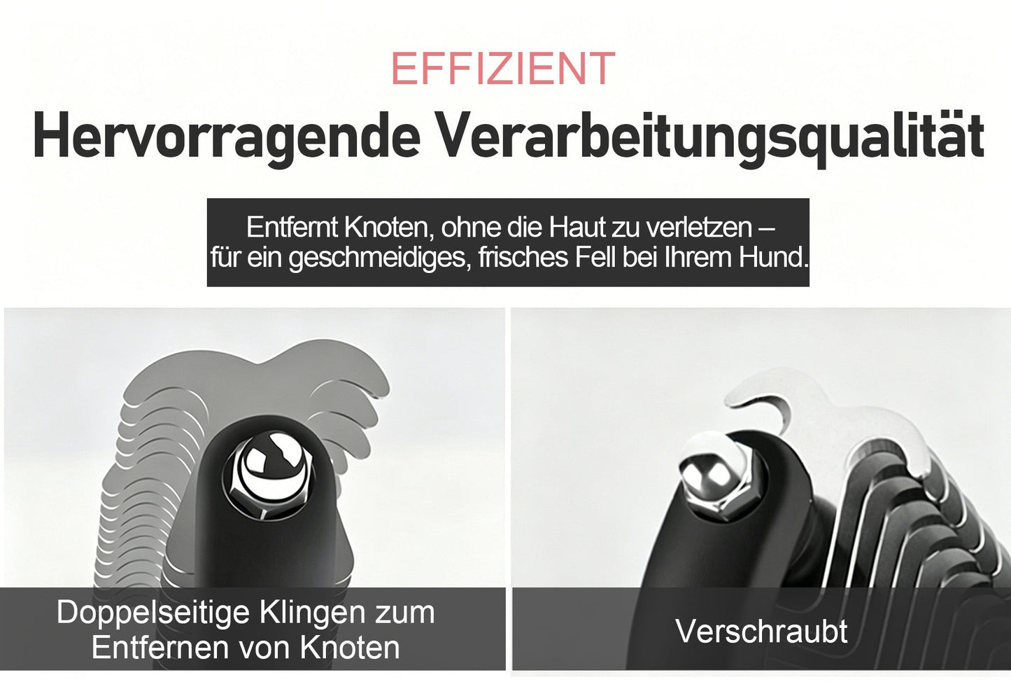 Zeitlich begrenztes Angebot | 🐶🐱 Billhol® Doppelseitiger Haustier-Pflegekamm – Sanfter Entfilzungs- & Fellwechselkamm für Hunde und Katzen