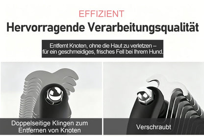 Zeitlich begrenztes Angebot | 🐶🐱 Billhol® Doppelseitiger Haustier-Pflegekamm – Sanfter Entfilzungs- & Fellwechselkamm für Hunde und Katzen