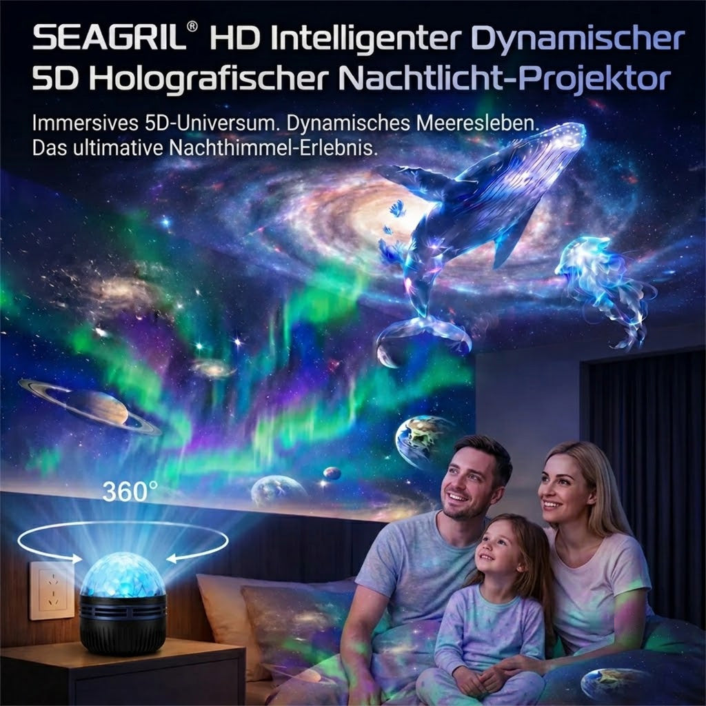 Offizieller Store | 💕🎁 SEAGRIL® 360° Intelligenter Hologramm-Sternenhimmel-Projektor (HD Smart Dynamic 5D)（德）