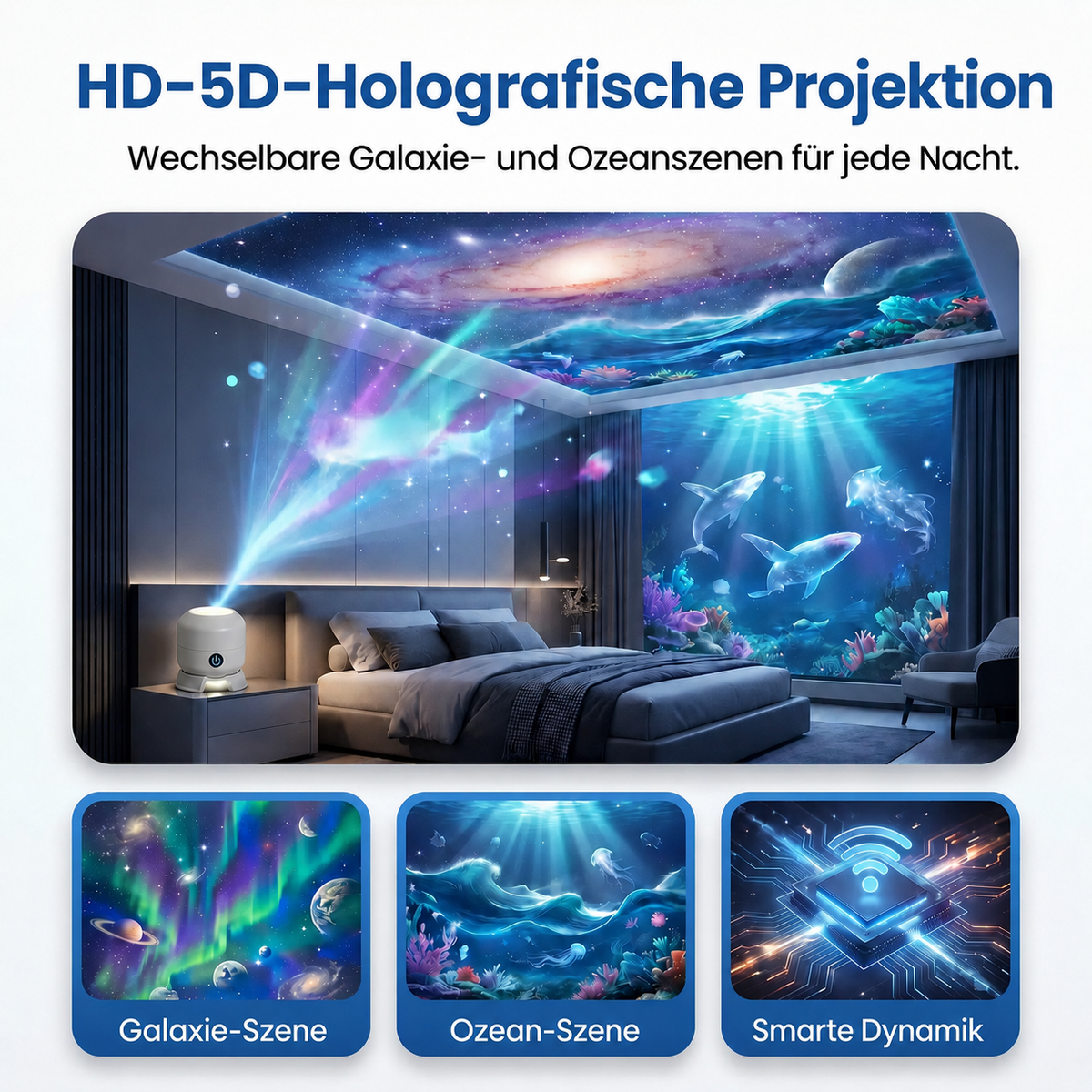 👉Sommer-Sale🔥🐳Letzter Tag 70% RABATT丨REBYIPO® STERNENMEER — Intelligenter 5D-Holografie-Sternenhimmel- & Ozean-Projektor 🌠