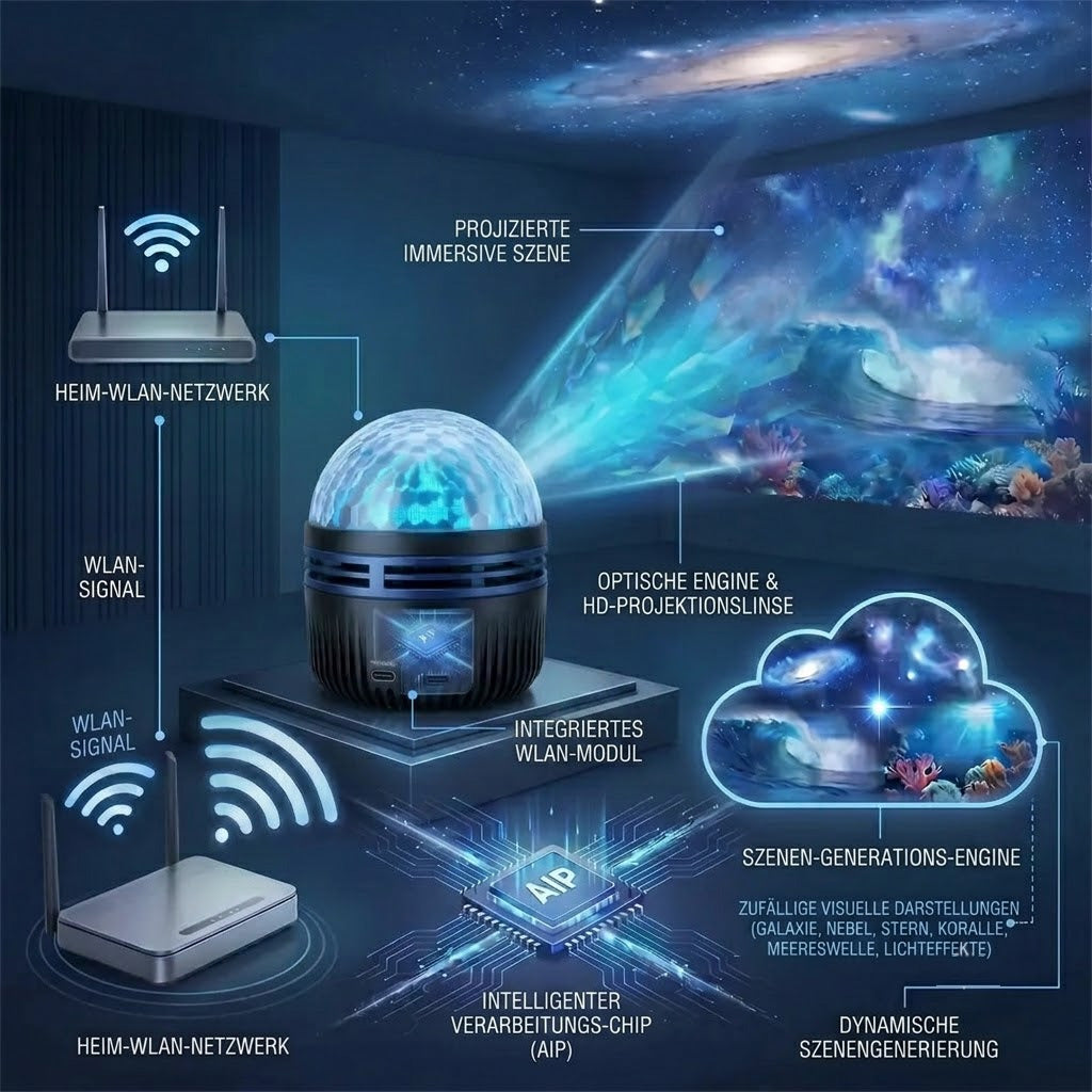 Offizieller Store | 💕🎁 SEAGRIL® 360° Intelligenter Hologramm-Sternenhimmel-Projektor (HD Smart Dynamic 5D)（德）