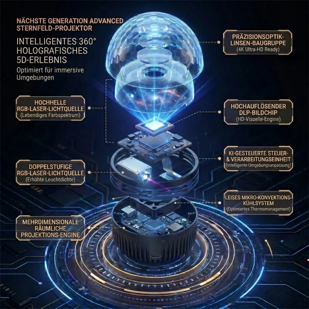 Offizieller Store | 💕🎁 SEAGRIL® 360° Intelligenter Hologramm-Sternenhimmel-Projektor (HD Smart Dynamic 5D)（德）