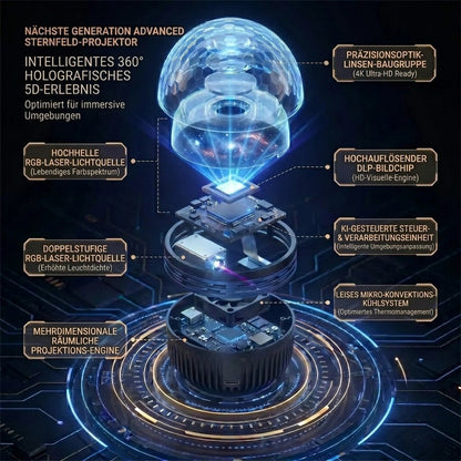 Offizieller Store | 💕🎁 SEAGRIL® 360° Intelligenter Hologramm-Sternenhimmel-Projektor (HD Smart Dynamic 5D)（德）