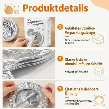 SVOZK® 🍽️ Wiederverwendbare elastische Abdeckungen für Schüsseln🍔, Teller & Platten – halten Reste frisch und sorgen für Ordnung im Kühlschrank ❄️