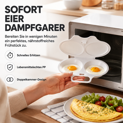 🥚 JETZT 50 % RABATT! Billhol®⏱️ Mikrowellen-Eierkocher – Perfekte pochierte Eier in 2 Minuten, ohne Öl & spritzsicher – Schnelles, gesundes und sauberes Frühstück 🌿