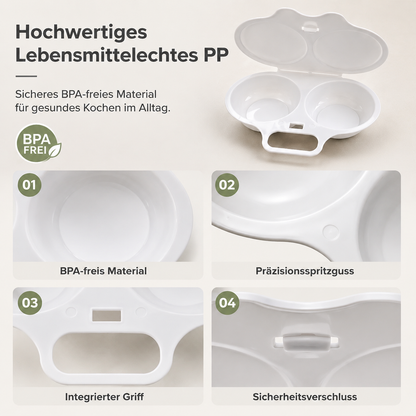 🥚 JETZT 50 % RABATT! Billhol®⏱️ Mikrowellen-Eierkocher – Perfekte pochierte Eier in 2 Minuten, ohne Öl & spritzsicher – Schnelles, gesundes und sauberes Frühstück 🌿