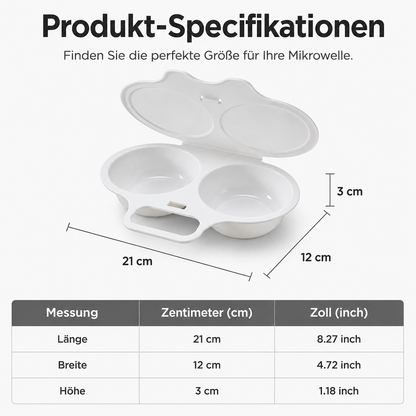 🥚 JETZT 50 % RABATT! Billhol®⏱️ Mikrowellen-Eierkocher – Perfekte pochierte Eier in 2 Minuten, ohne Öl & spritzsicher – Schnelles, gesundes und sauberes Frühstück 🌿