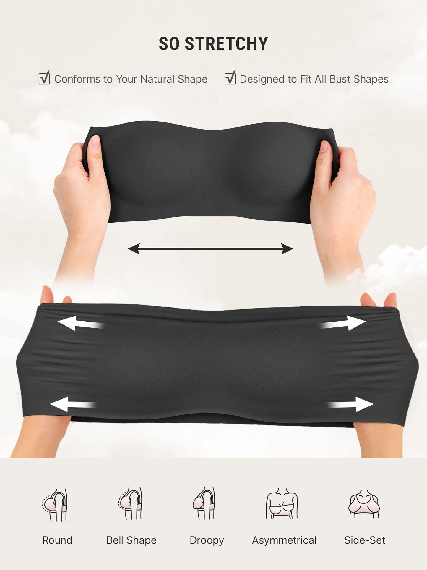 🏆 LUCKYSONG® Butterweicher trägerloser Bandeau-BH