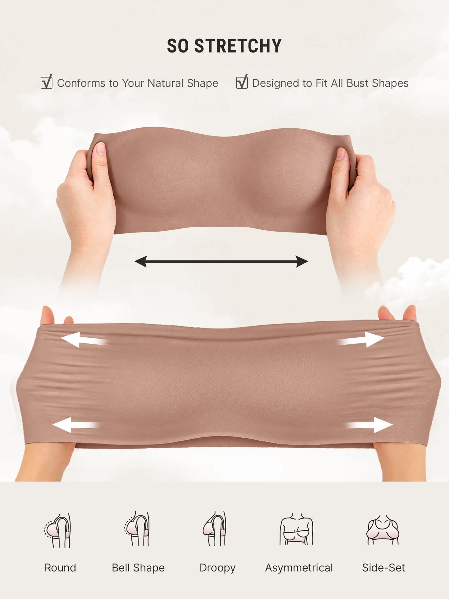 🏆 LUCKYSONG® Butterweicher trägerloser Bandeau-BH