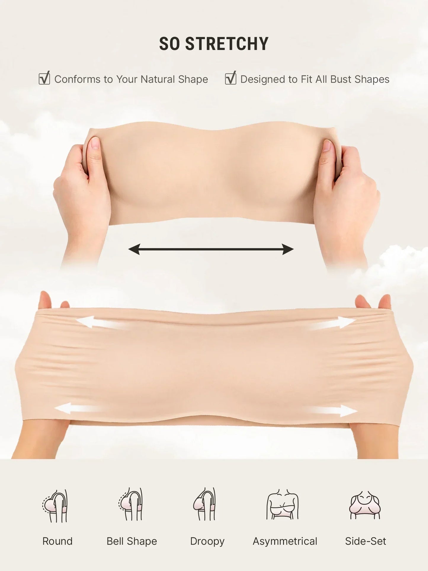 🏆 LUCKYSONG® Butterweicher trägerloser Bandeau-BH