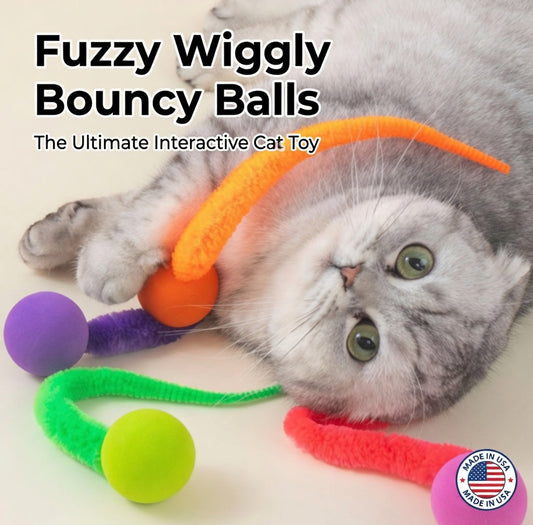 Creawel® 🐱 Flauschige, wackelige Hüpfbälle – Das ultimative interaktive Katzenspielzeug 🕊️
